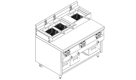 自動(dòng)升降三缸炸爐